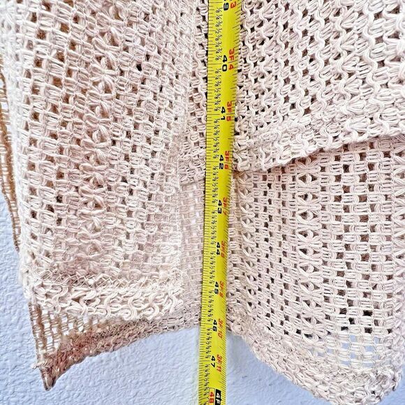 Steven Madden Women's Open Weave Short-Sleeve Kimono beige Cover Up on size - Picture 4 of 12